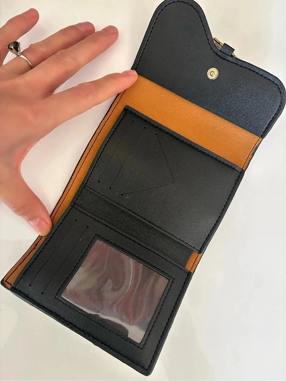 D Crocodile-Embossed Wallet in Black gold D logo